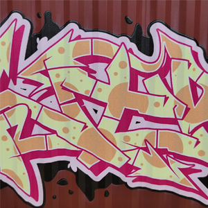 Close-up of Altr's classic letter styles on urban art shipping container model