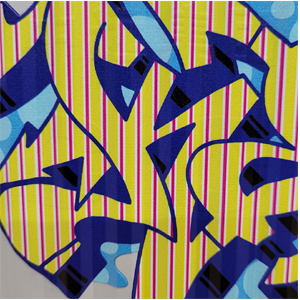 Close-up of bold letter style on Keep 6 freight graffiti shipping container