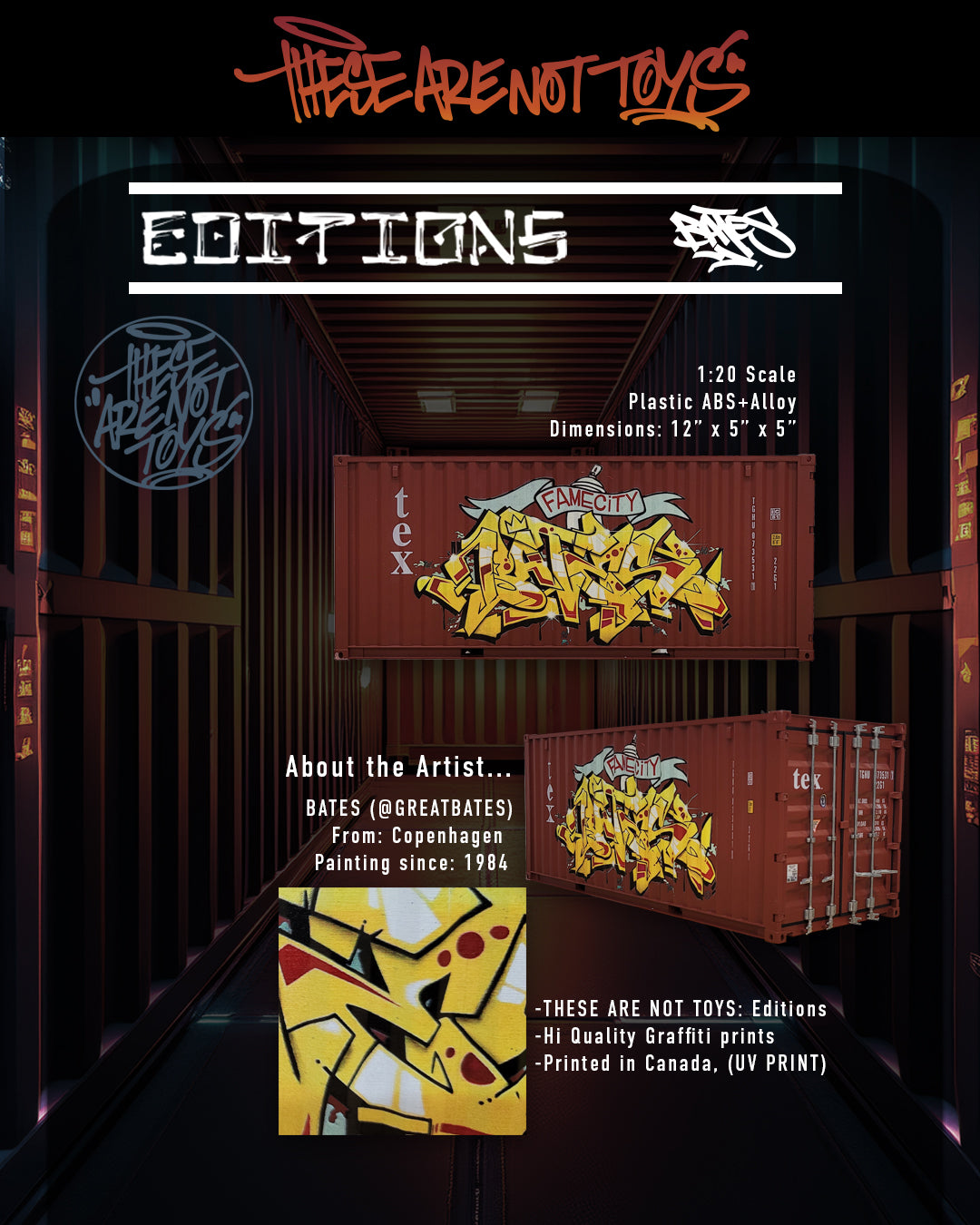 Bates limited edition graffiti art collectible replica shipping container