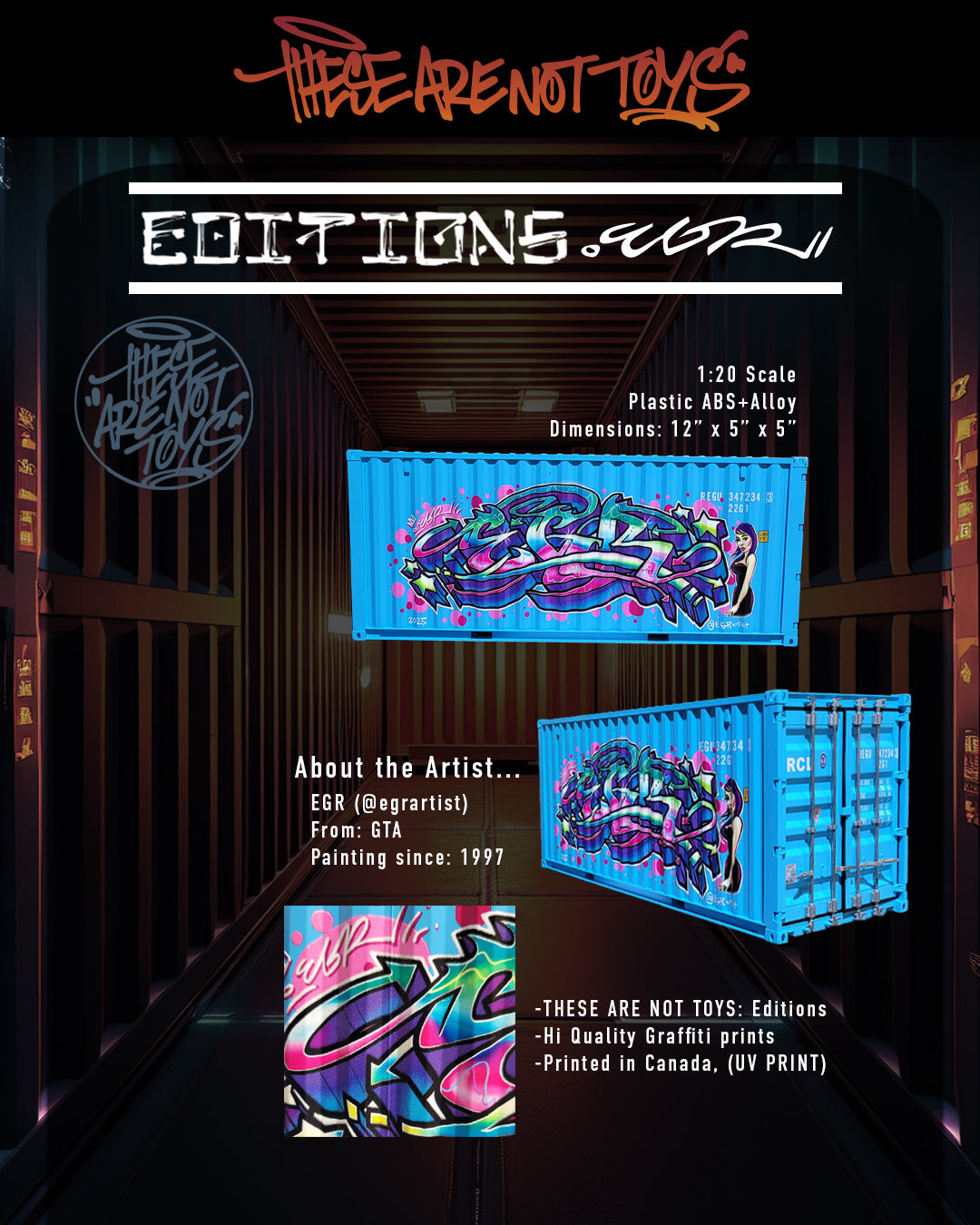 EGR limited edition graffiti art collectible replica shipping container