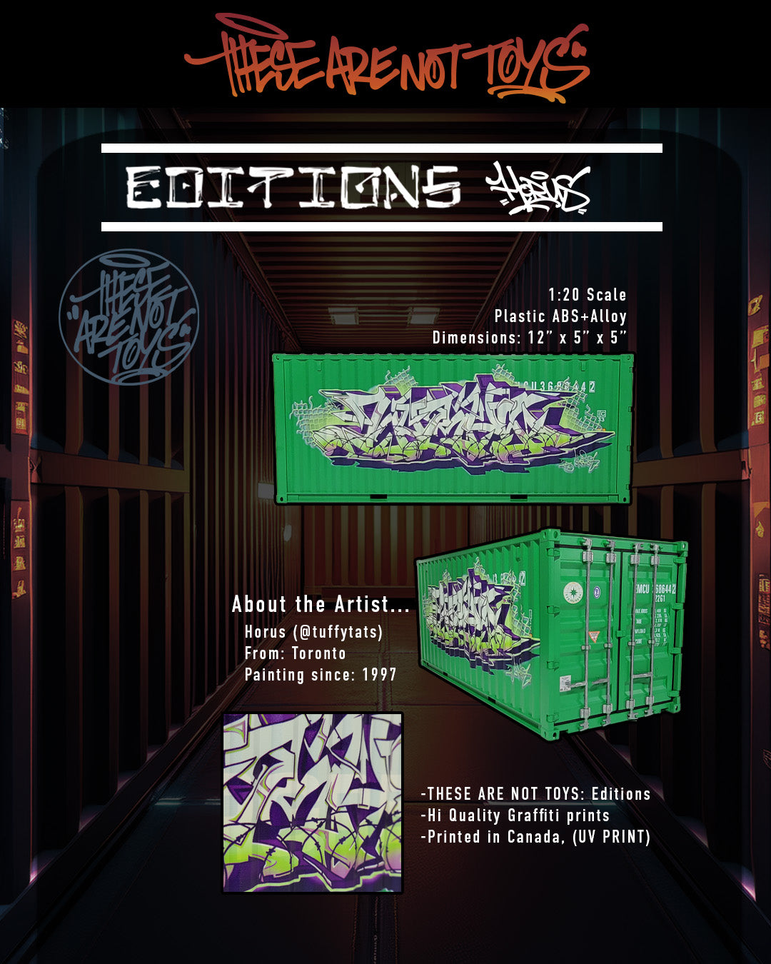 Horus limited edition graffiti art collectible replica shipping container