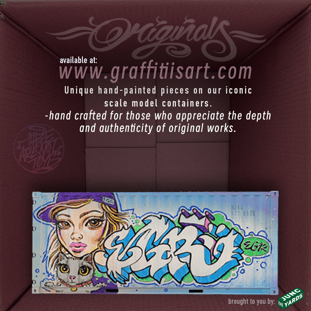 EGR original hand-painted graffiti art collectible replica shipping container