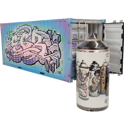 Straight-on view of the Original: EGR 12-inch hand-painted container