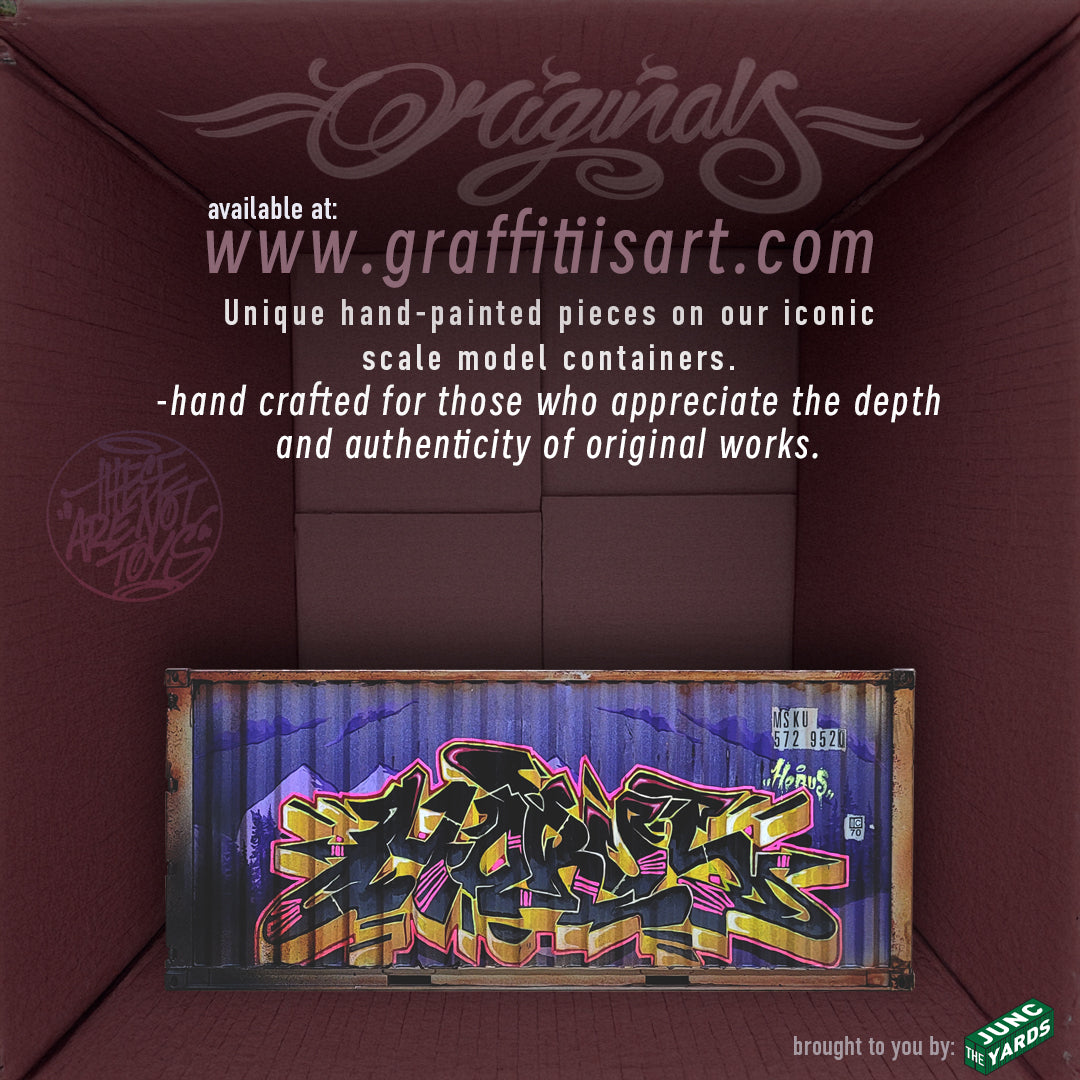 Horus original hand-painted graffiti art collectible replica shipping container