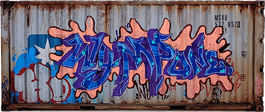 Straight-on view of the Original: Horus 12-inch hand-painted container, 2nd side