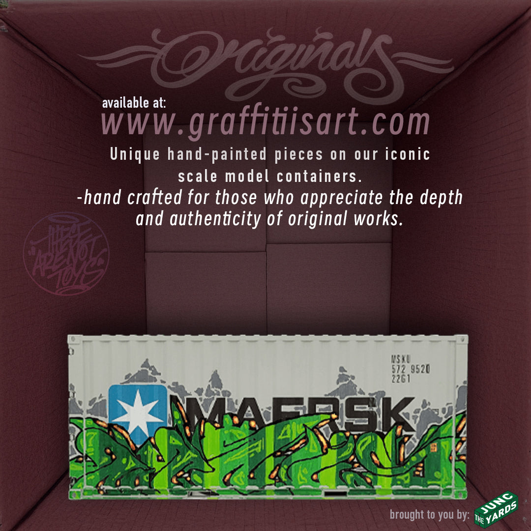 Minus2 original hand-painted graffiti art collectible replica shipping container