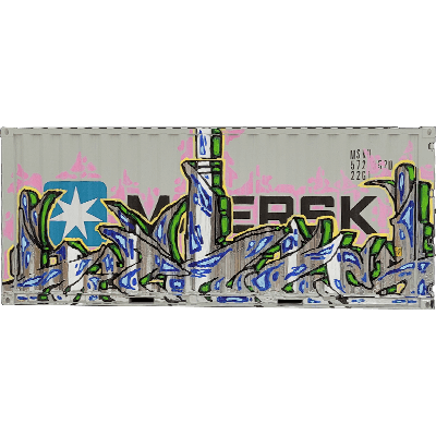 Straight-on view of the Original: Minus2 12-inch hand-painted container -2nd side