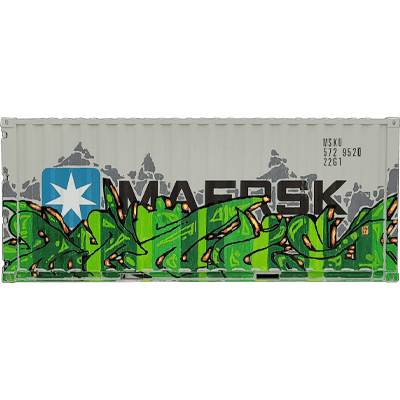 Straight-on view of the Original: Minus2 12-inch hand-painted container