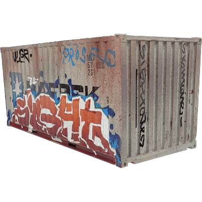 3/4 angled view of the original hand-painted container featuring SIGHT's artwork