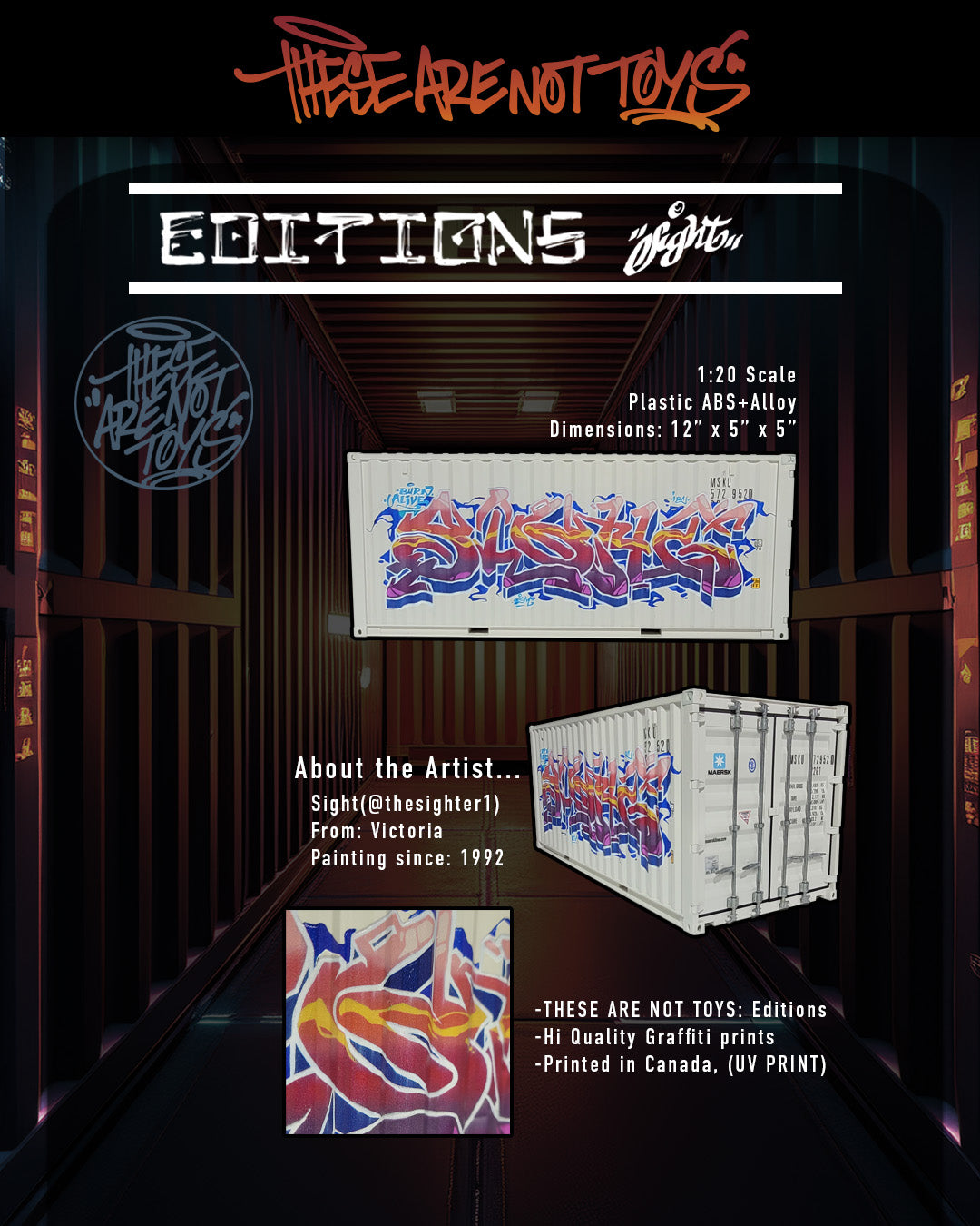 Sight limited edition graffiti art collectible replica shipping container